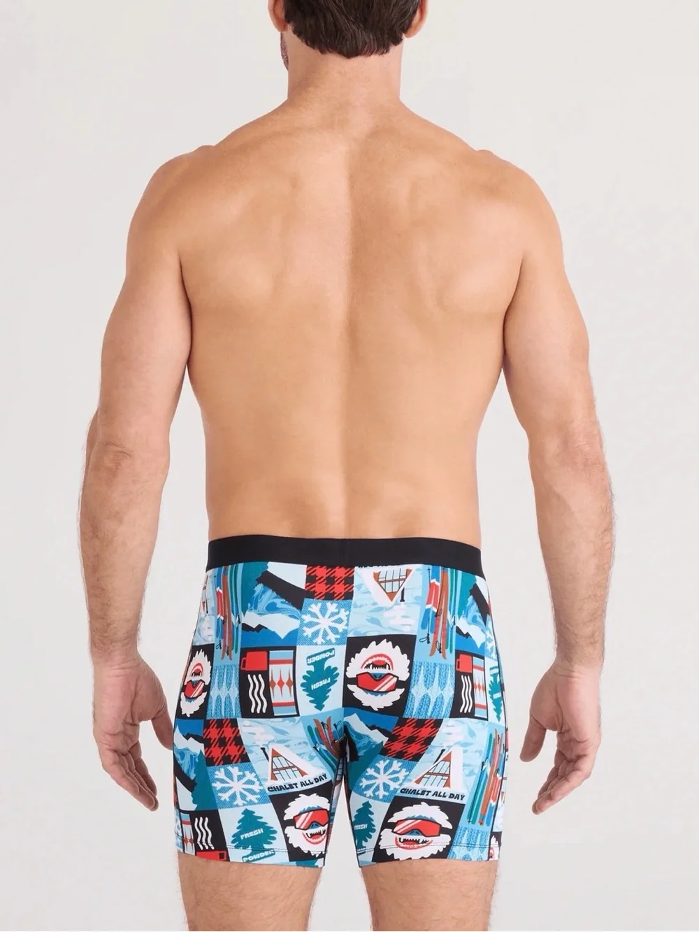 SAXX |‎ Men's Blue Chalet Print Boxer Briefs NWT XXL